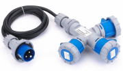 ADATTATORE INDUSTR. 1SPINA+3PRESE CAVO2,2MT MAURER PLUS 250V 2P+T 16A CE