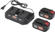 KIT CARICABATTERIA DOPPIO + 2 BATTERIE 20V 4AH YAMATO MYX
