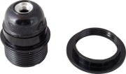 PORTALAMPADA FILETTO PARZ.+GHIERA E27 NERO MAURER - CF. IN BLISTER