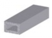 PROFILO ALLUMINIO "TUBO RETTANGOLARE" 20X10MM 2MT ARGENTO  (1260)