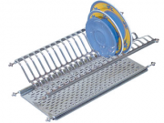 SCOLAPIATTI CON VASCHETTA ACCIAIO INOX CM 86