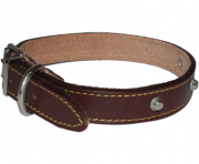 COLLARE CANE CUOIO CUCITO CON BORCHIE 25MM