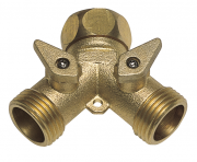 PRESA A DOPPIO RUBIN.OTTONE PAPILLON 3/4"M - CF. IN BLISTER