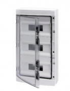 Quadro distribuzione da parete 36 moduli IP65: organizza e proteggi efficacemente i tuoi circuiti elettrici con questo pratico e resistente sistema a 3 file da 12 moduli.