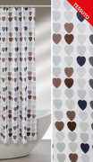 TENDA DOCCIA POLIESTERE 120X200CM CUORI COLORATI