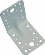 PIASTRA PER TRAVI PIEGATA  85X85MM "792-B" ACCIAIO BIANCO NERVATA