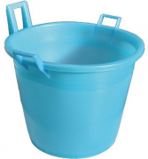 MASTELLO BASSO IN POLITENE 3 MANICI LT 60 CM 55X37 AZZURRO