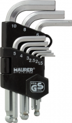 CHIAVI ESAGON.MASCHIO IN SERIE MAURER PLUS 9PZ T.SFERA - CF. BLISTER