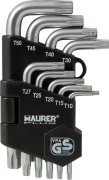 CHIAVI TORX MASCHIO IN SERIE MAURER PLUS 9PZ C/FORO CV - CF. BLISTER