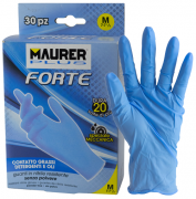 GUANTI MONOUSO NITRILE "FORTE" TG.S MAURER PLUS (CF.30PZ) - CF. SCATOLA